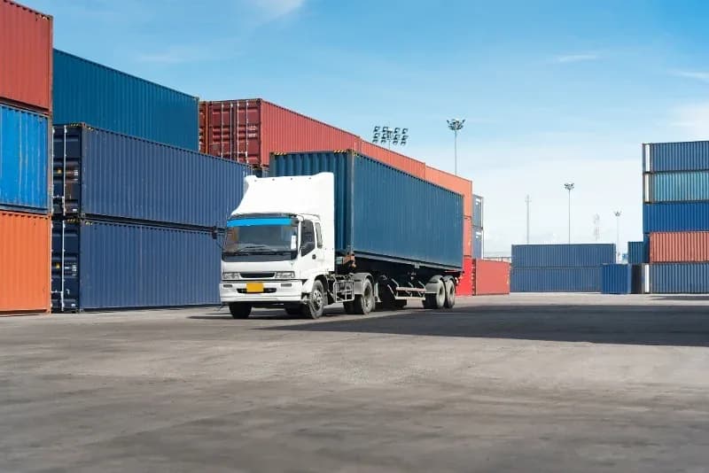 Secured cargo containers at the terminal