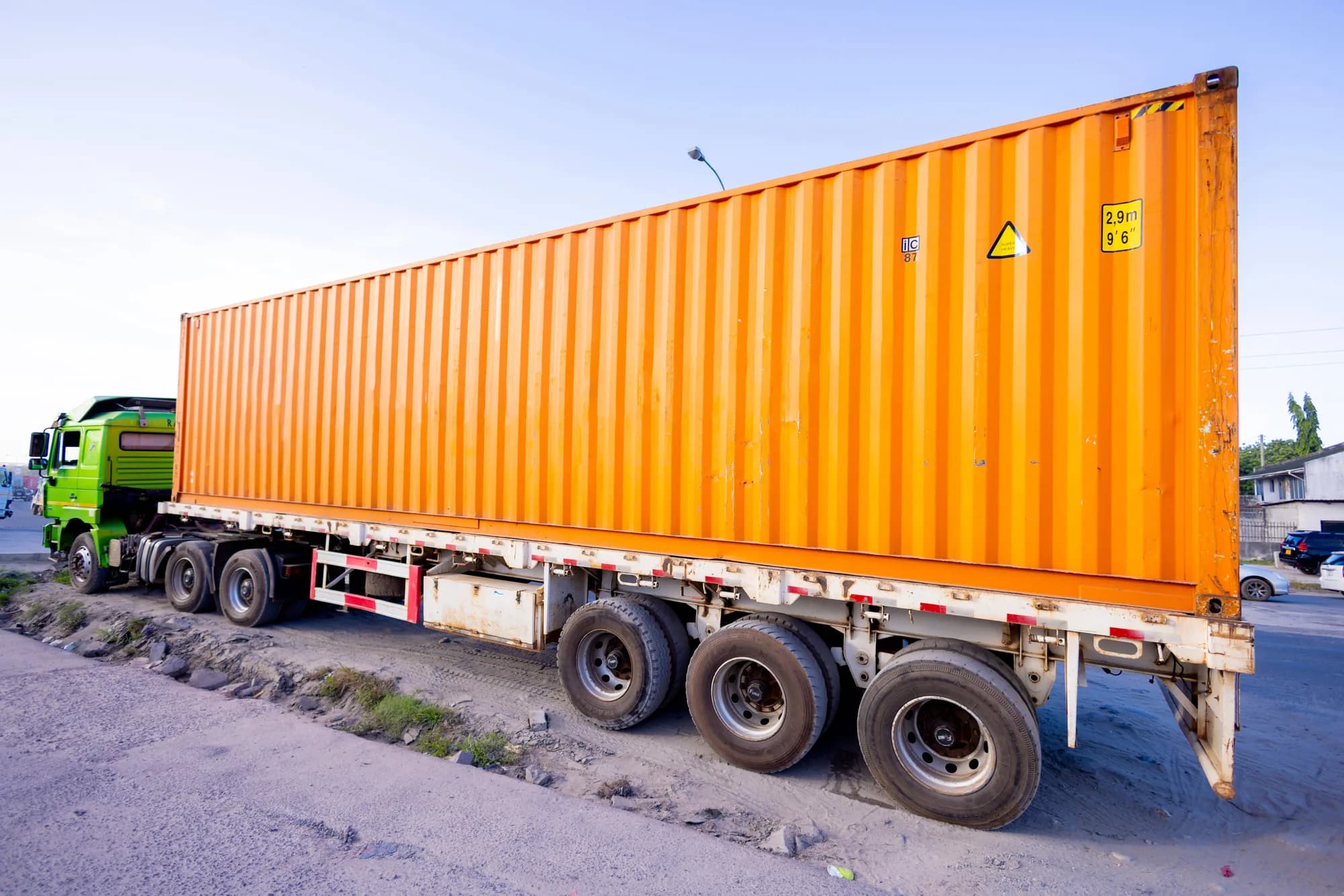 Sealed container on a Kezmak trailer