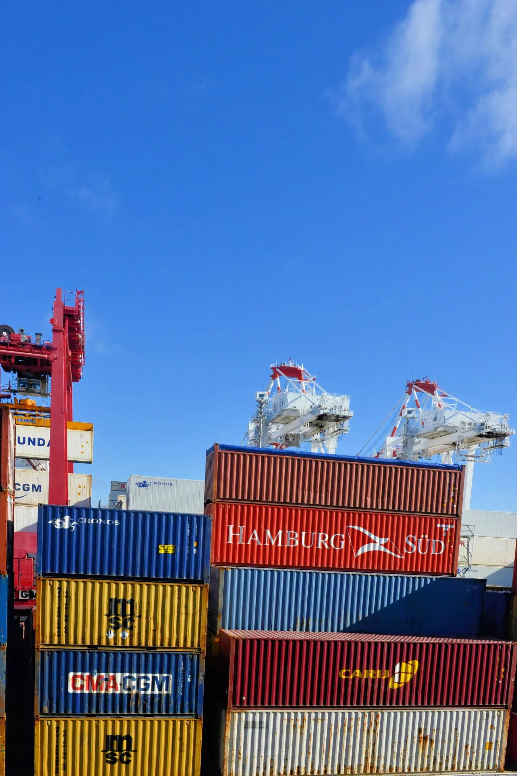Export containers stacked at the terminal