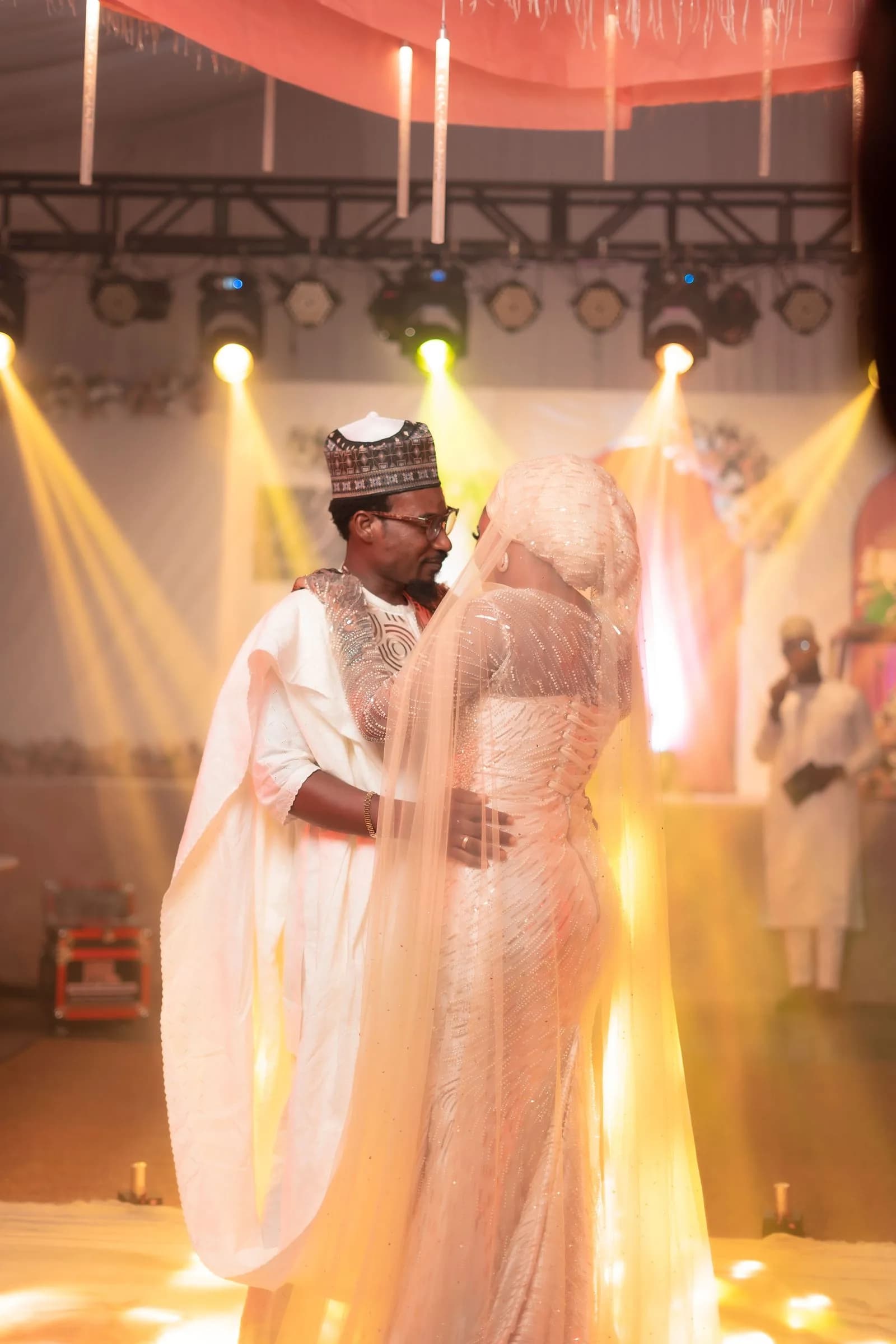 First dance under stage lighting