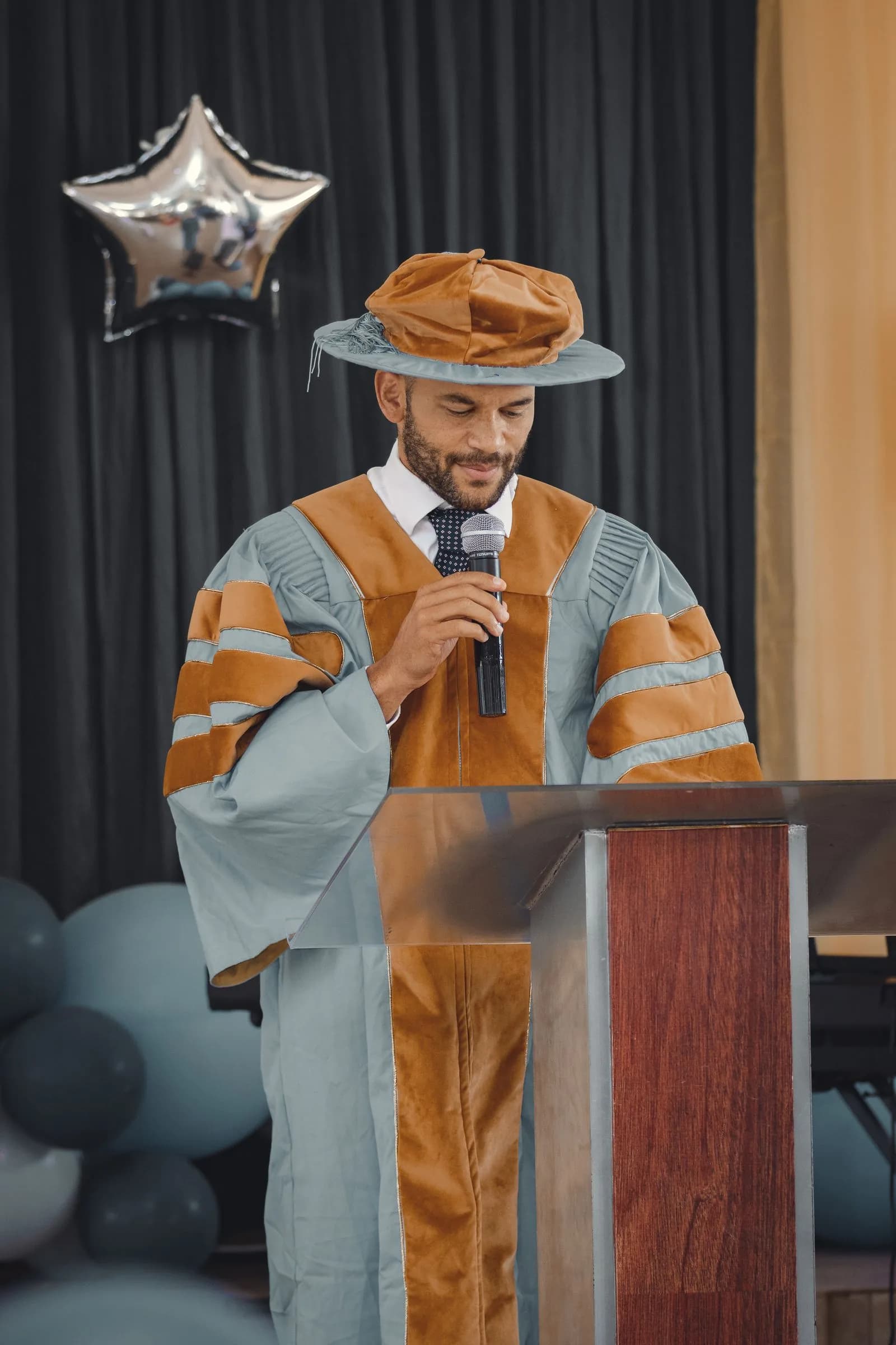 Speaker addressing a ceremony