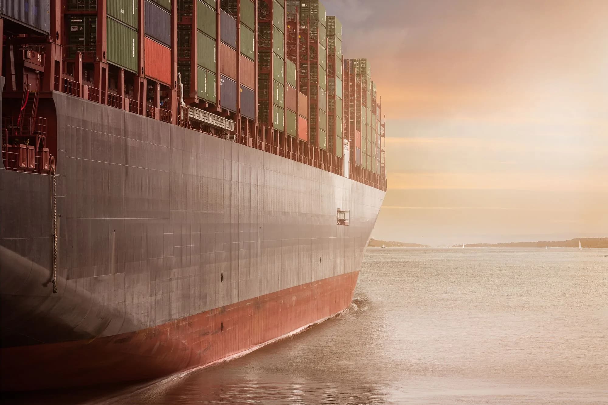 Container vessel at sea